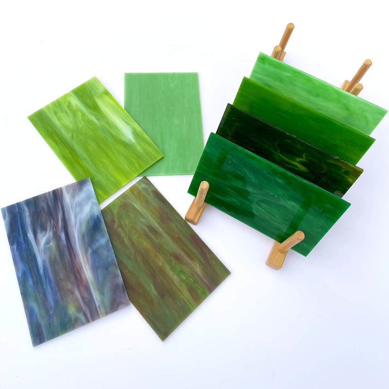 LITMIND 8 Sheets Vibrant Green Stained Glass Sheets Variety Pack, 4 x 6 Inch Cathedral Art Glass, Mosaic Supplies for Crafts and DIY Projects - Image 4
